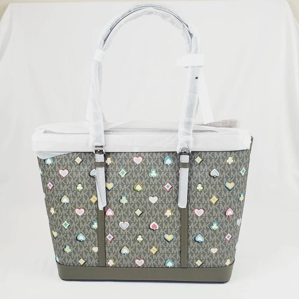 Michael Kors Jet Set Large Printed Signature Logo Tote Bag